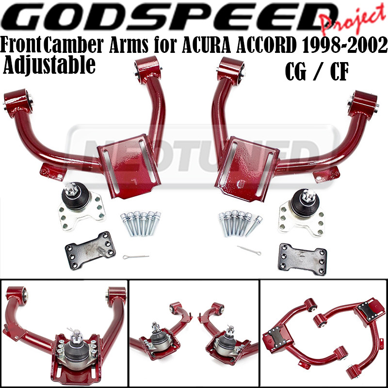 For 98-02 HONDA ACCORD CG CF Godspeed Adjustable Front Upper Camber Arm Kit Set