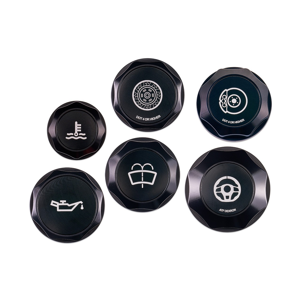 IAG Revolve Engine Bay Dress-Up Cap Kit for Subaru WRX/STI 08-14, Black