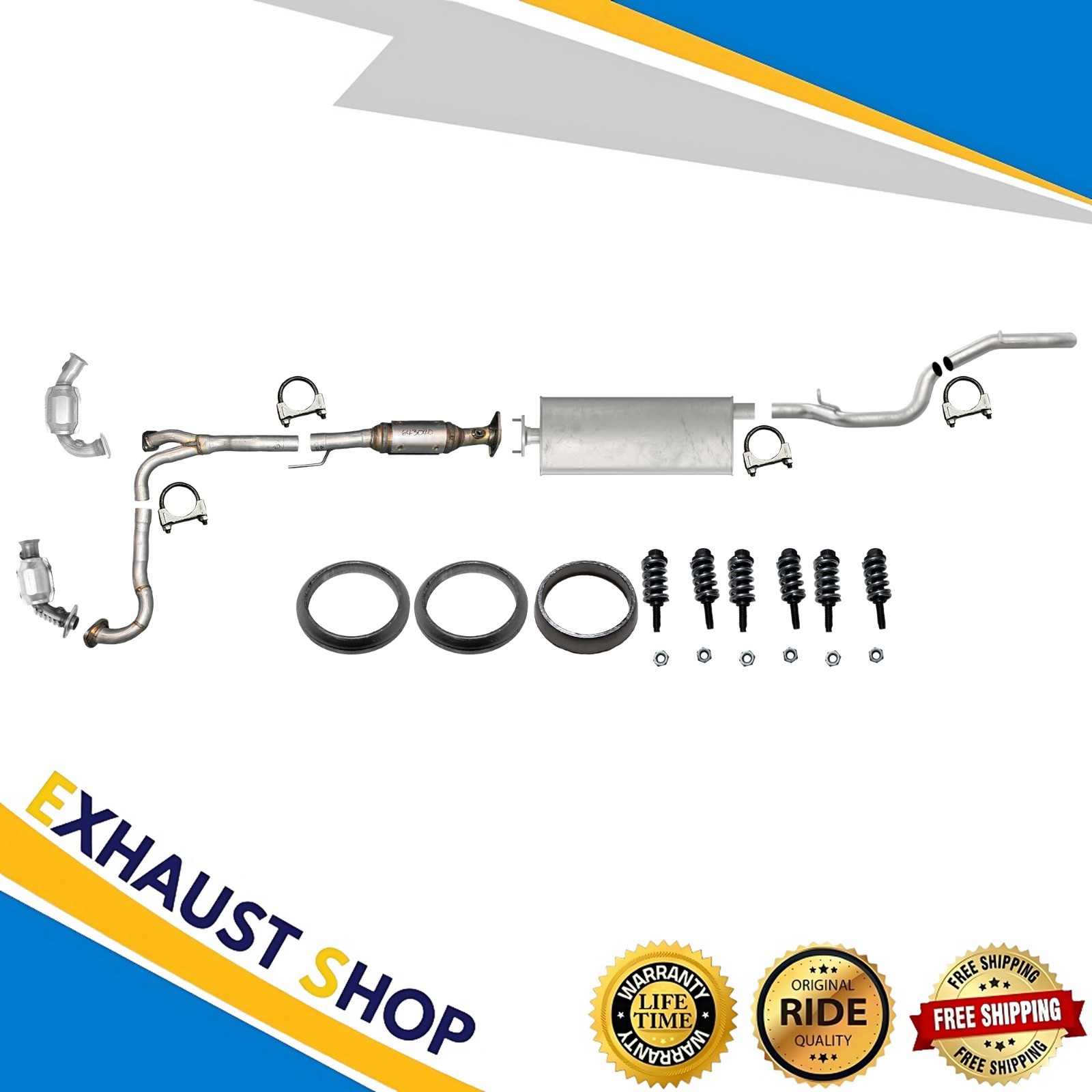 Full Exhaust System For 2002-2003 Jeep Liberty 3.7L With Cats To 02/14/03