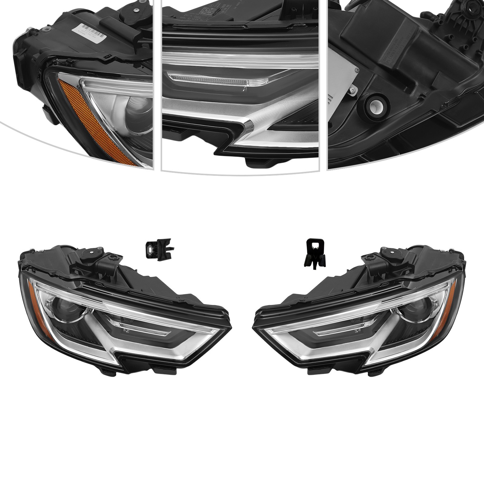 For 2017-2020 Audi A3 Xenon/HID Headlight Assembly Headlamps Left+Right Pair Set