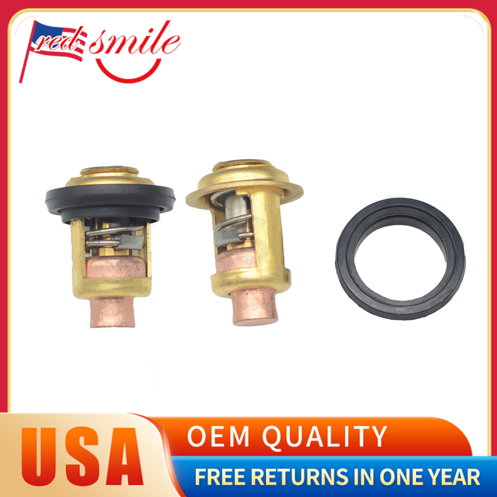 2Pcs Thermostat Kit For Mercury For Marine 143F Degree 135-150HP 75692Q2 75692T