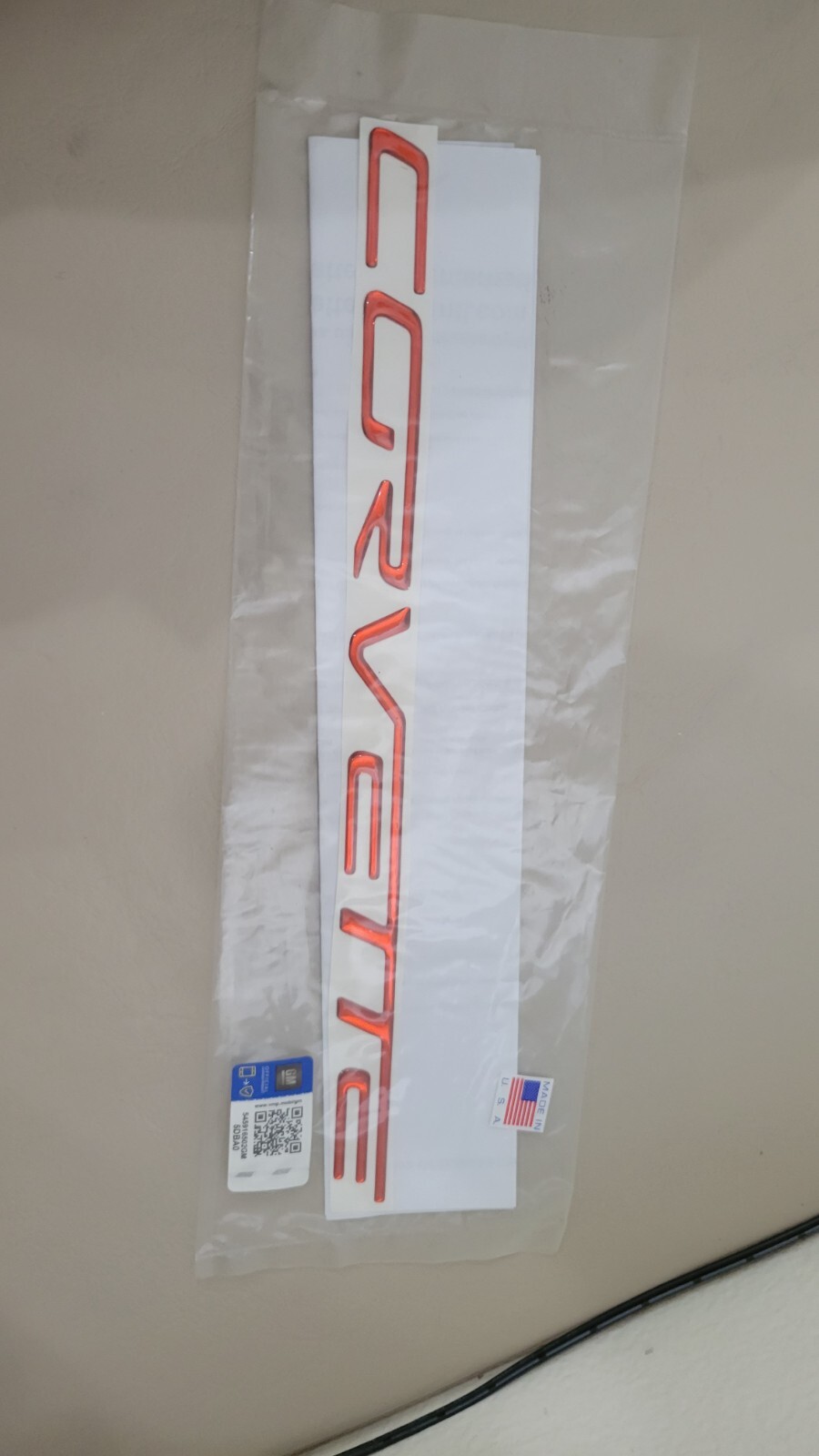 C6 Corvette Rear Bumper Dash Letters 3d Urethane Reflective Red GM 2005-13 C6 Corvette Rear Bumper Dash Letters 3d Urethane Reflective Red GM 2005-13