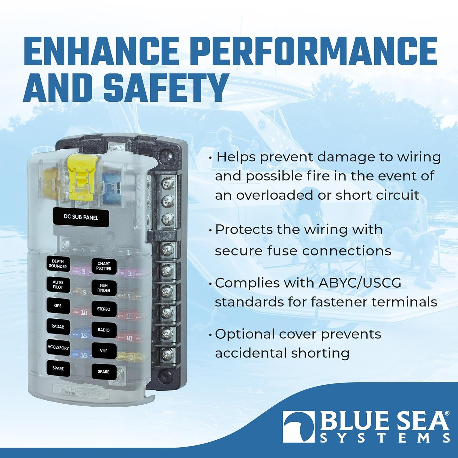 *Brand New* Blue Sea 5026 12 Circuit Fuse Block with Cover and Negative Bus *Brand New* Blue Sea 5026 12 Circuit Fuse Block with Cover and Negative Bus