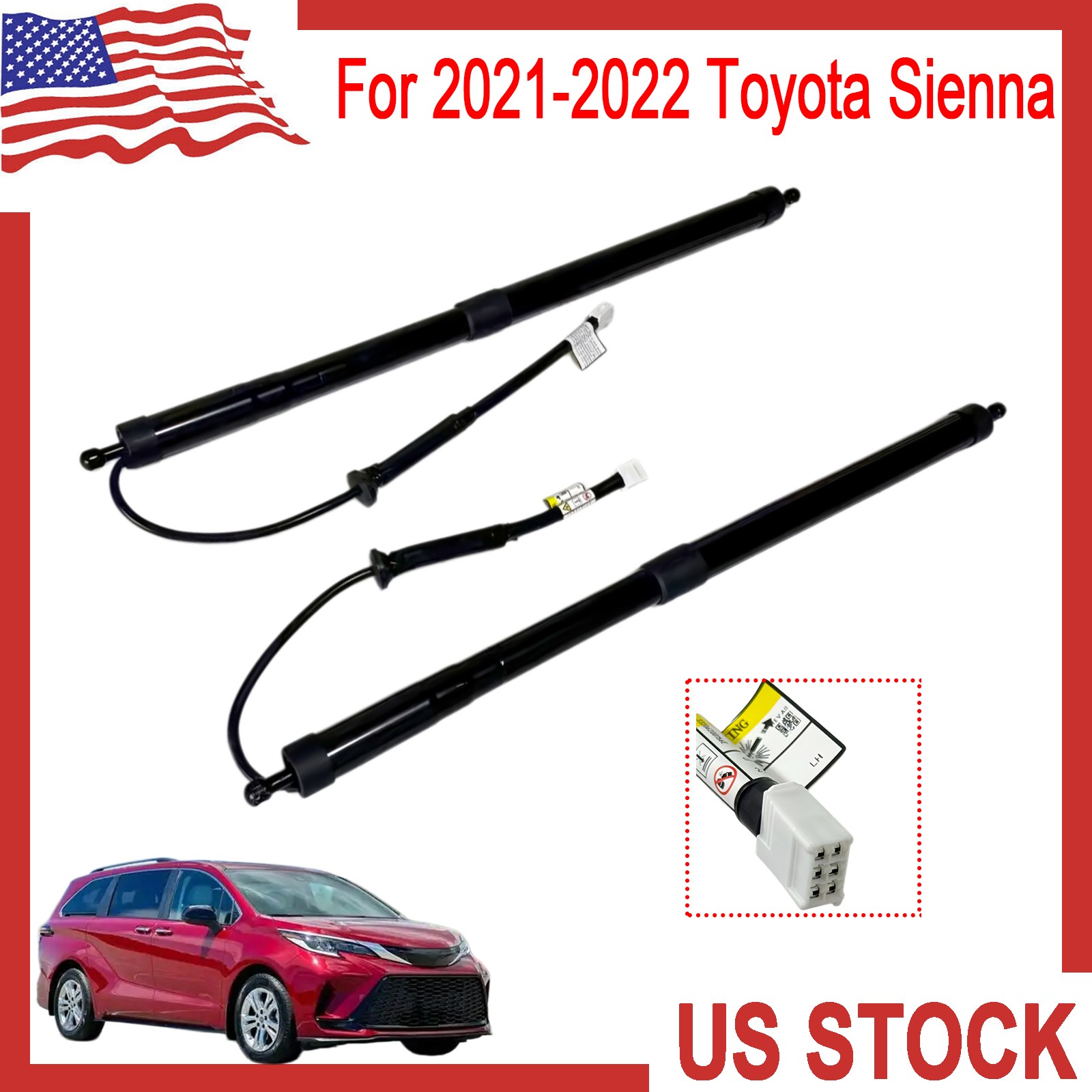 Rear LH + RH Tailgate Power Lift Support For 2021-2022 Toyota Sienna 6892008010