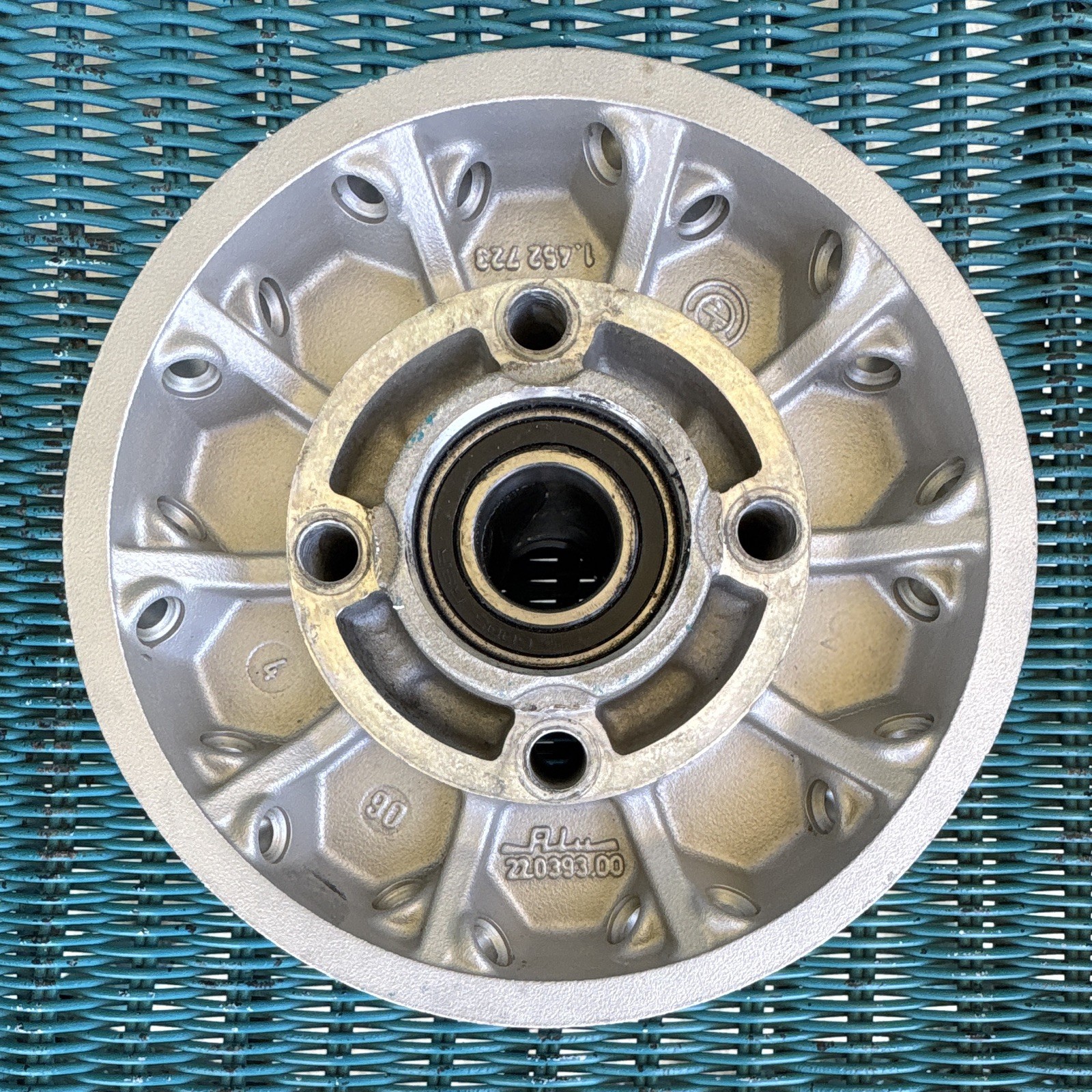 Vintage BMW R100R R100GS Front Wheel Hub Tubeless Spoked Leleu 220393.00 OEM Vintage BMW R100R R100GS Front Wheel Hub Tubeless Spoked Leleu 220393.00 OEM