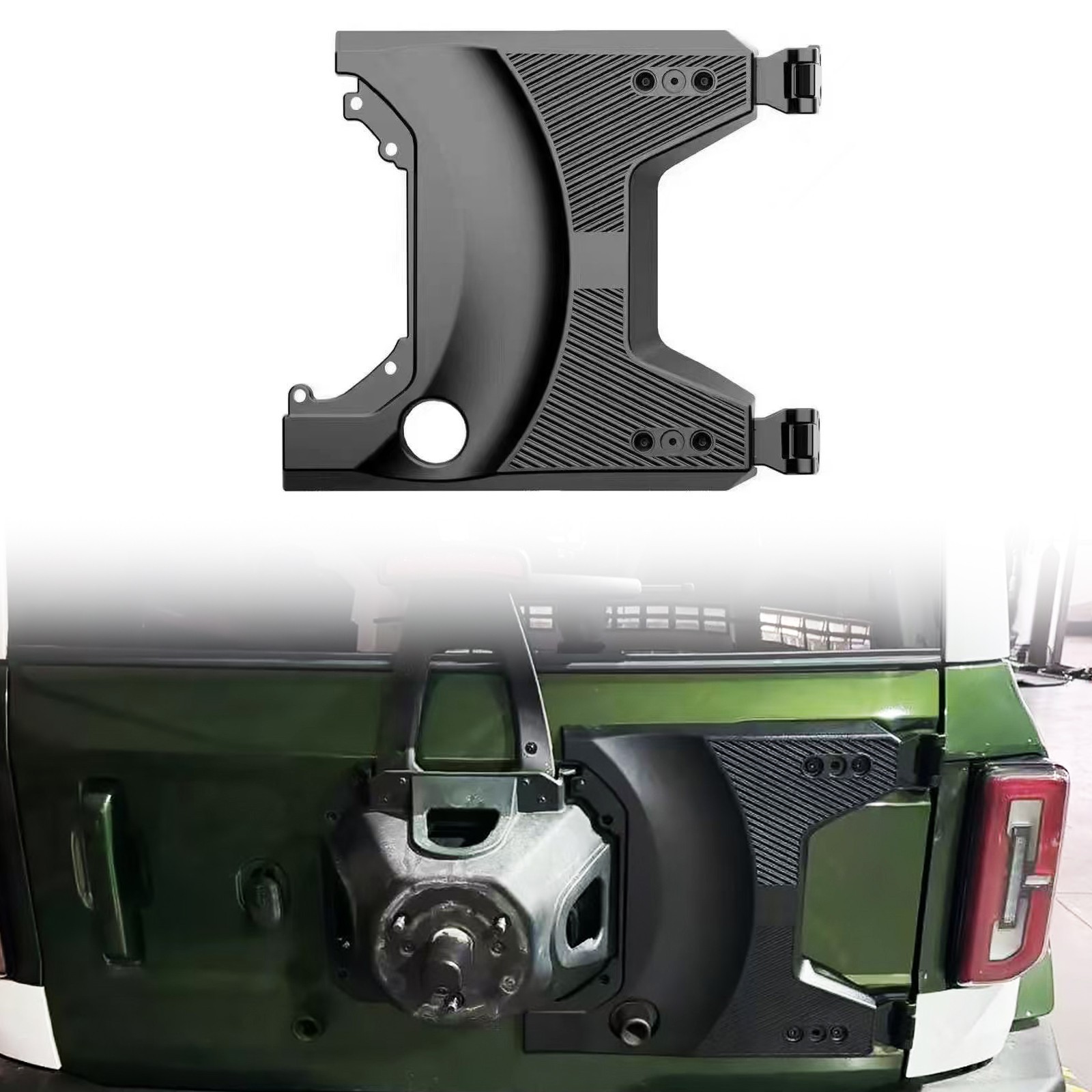 Tailgate Hinge Reinforcement for 2021-2024 Ford Bronco,(Not Fit Sport) (B Style)