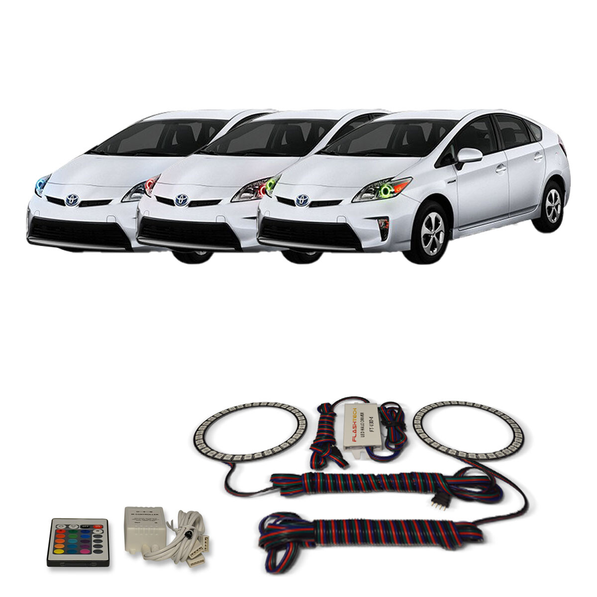 RGB Multi Color IR Headlight Halo kit for Toyota Prius 10-15