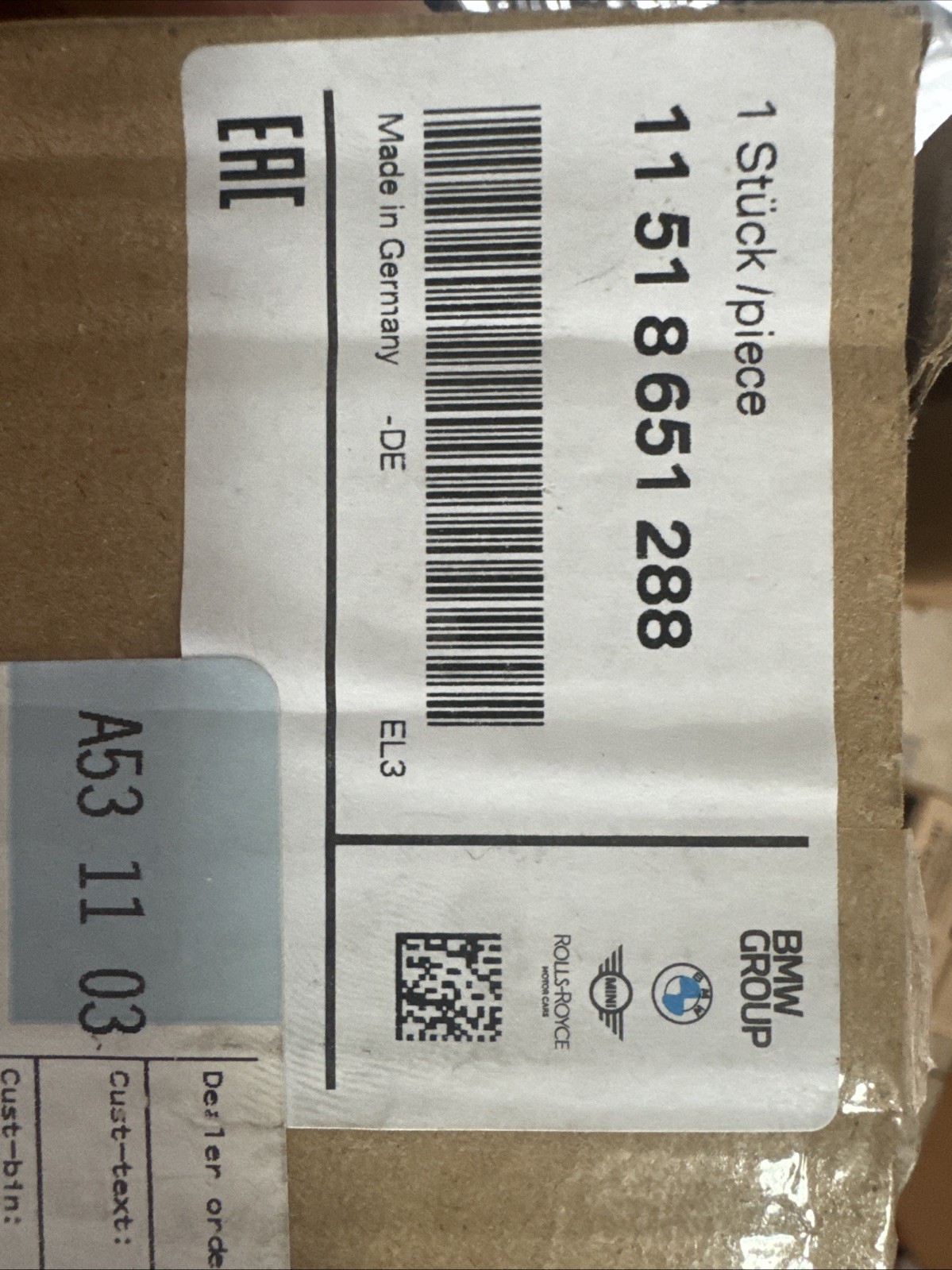 Genuine BMW Auxiliary Pump 11-51-8-651-288
