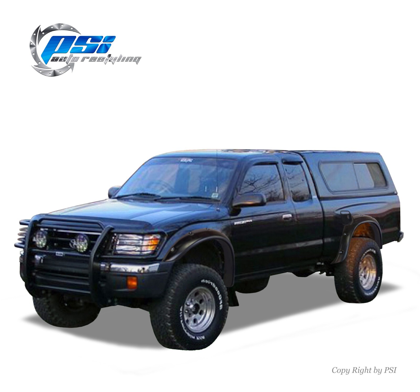 Pocket Bolt Style Fender Flares Fits Toyota Tacoma 95-04 Full Set, Paintable