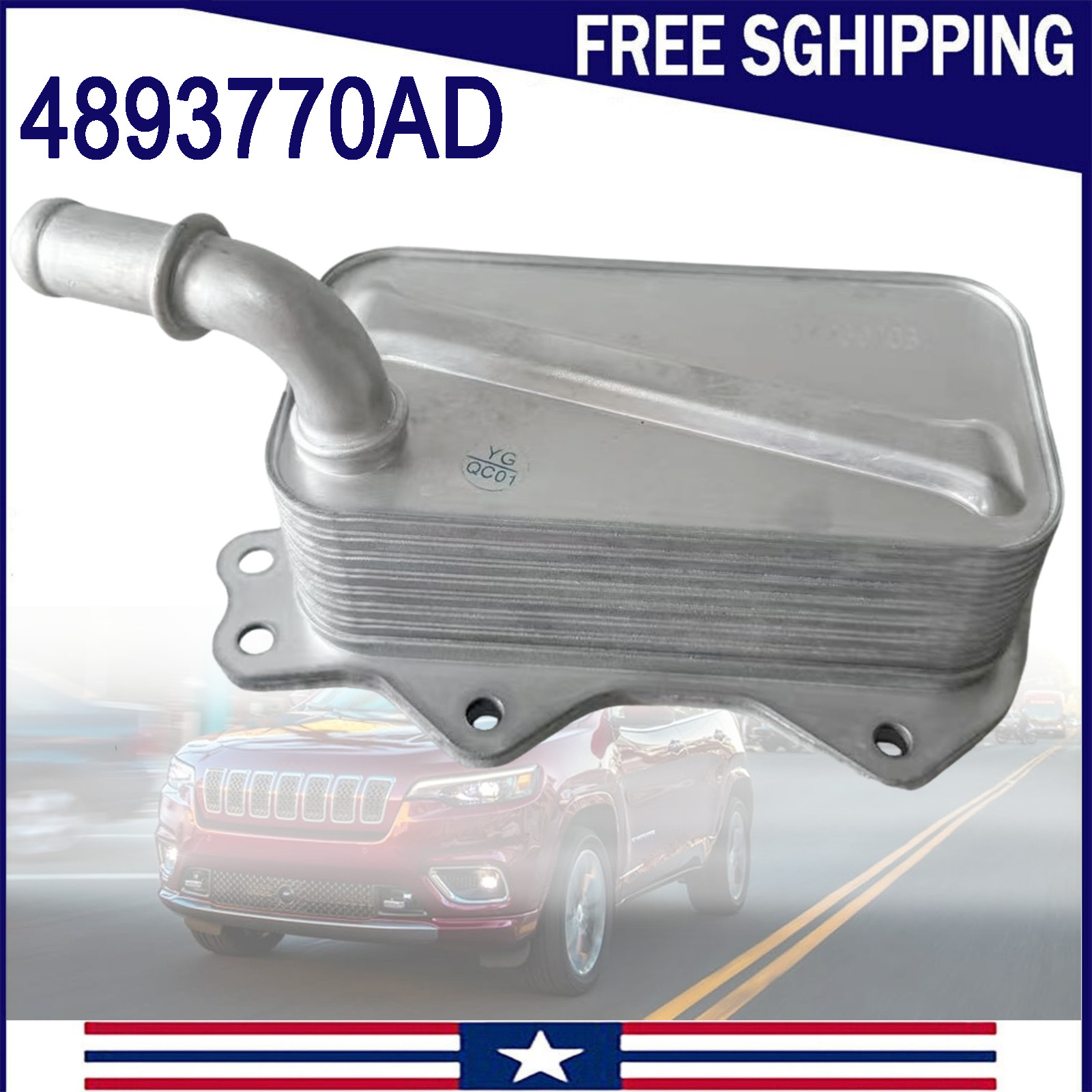 4893770AD 1Pcs Engine Oil Cooler Fit For 2019-2023 Jeep Grand Commander Cherokee
