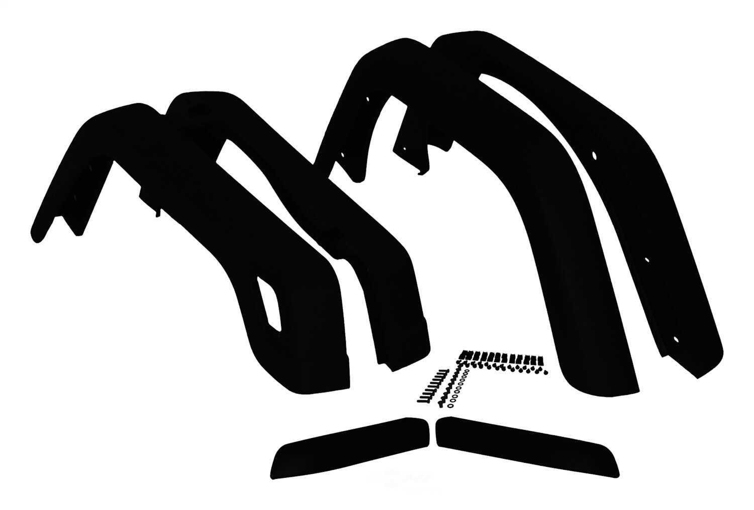 1997-2006 Wrangler 6 Piece 3 3/4 Inch Black Textured Fender Flares Hardware Kit