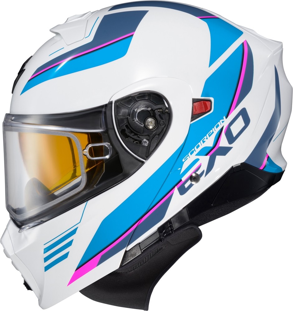 Scorpion EXO-AT930 Modulus Helmets with Dual Lens Shield XL White/Blue