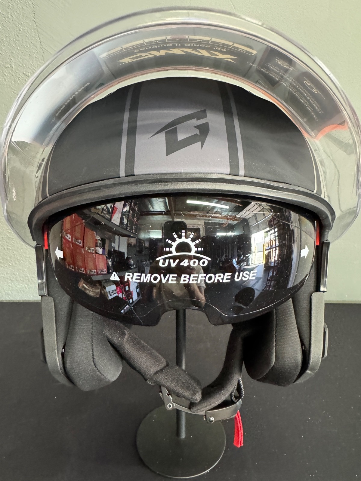 GMAX OF-87 Duke Large LED Light 3/4 Open Face Motorcycle Helmet NIB