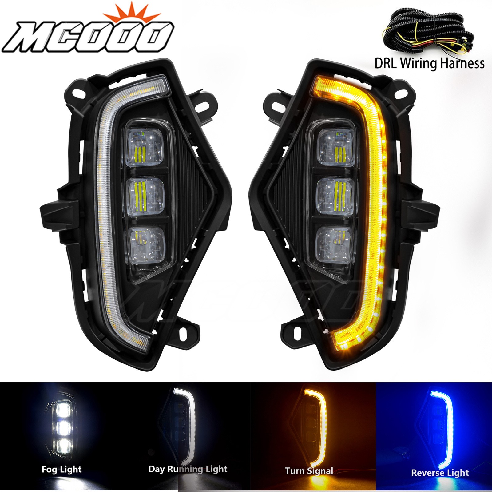 LED DRL Fog Light 3 Color for Toyota RAV4 2019-2025 Turn Signal Bumper Lamp,Pair LED DRL Fog Light 3 Color for Toyota RAV4 2019-2025 Turn Signal Bumper Lamp,Pair