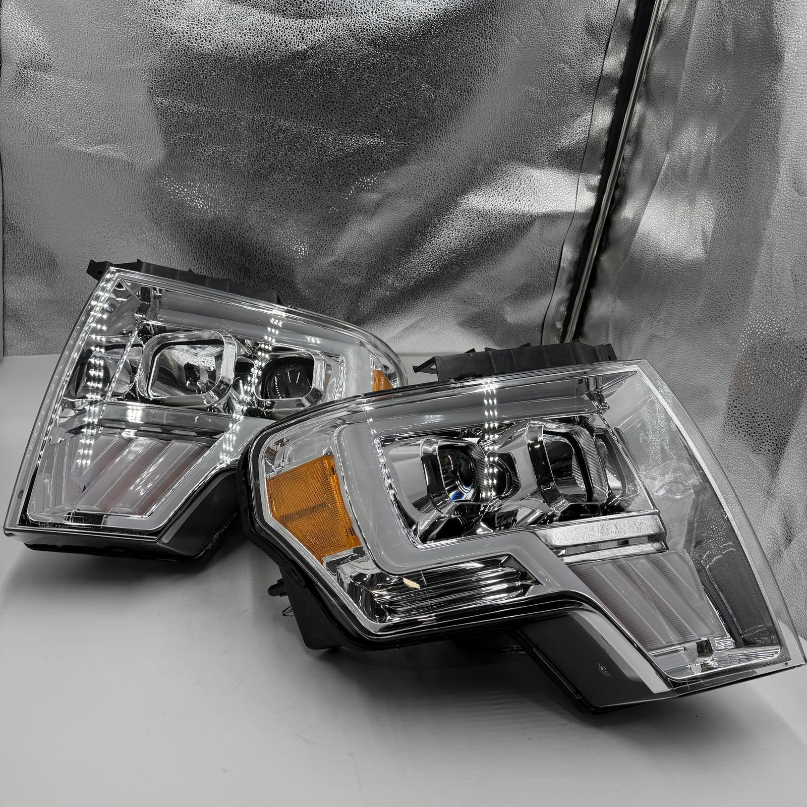 TRQ HLA71007 2 Piece Headlight Assembly Set LED for 2009-2014 Ford F-150