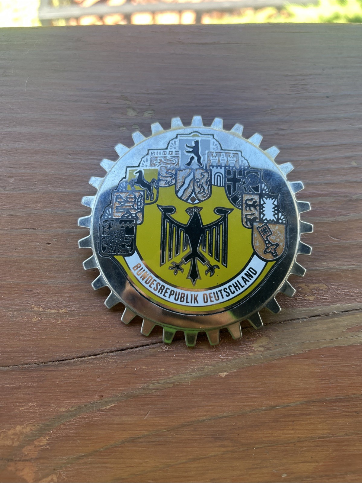 vintage mercedes benz grill emblem badge