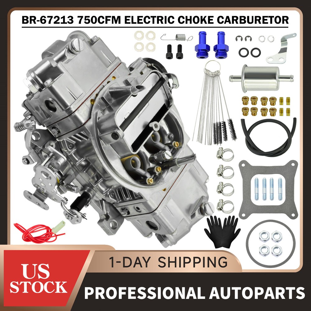 For Brawler 750 CFM Double Pumper 4 Barrel Carburetor E-Choke