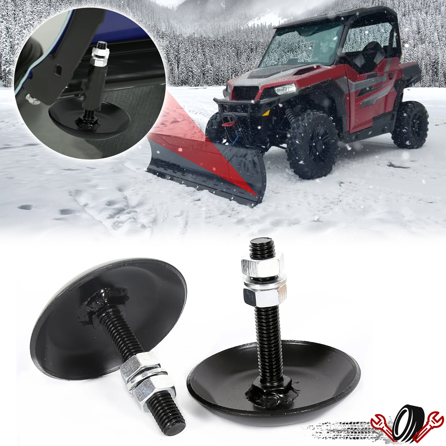 Snow Plow Blade Skid Shoes For Polaris Glacier Pro 60\ Snow Plow Blade Skid Shoes For Polaris Glacier Pro 60\