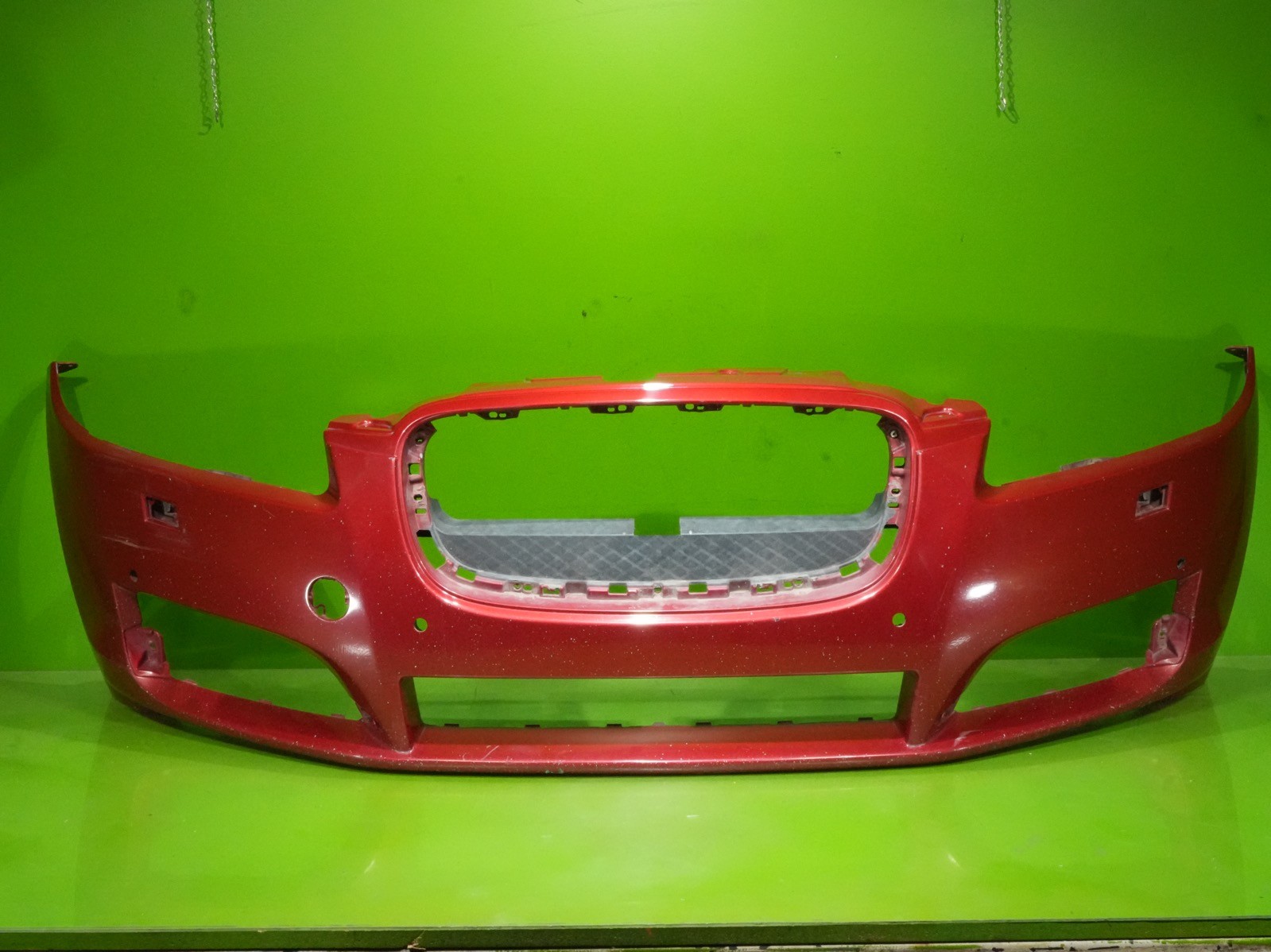 12-15 Jaguar XF XFR OEM front bumper cover Italian Racing Red Metallic 12-15 Jaguar XF XFR OEM front bumper cover Italian Racing Red Metallic