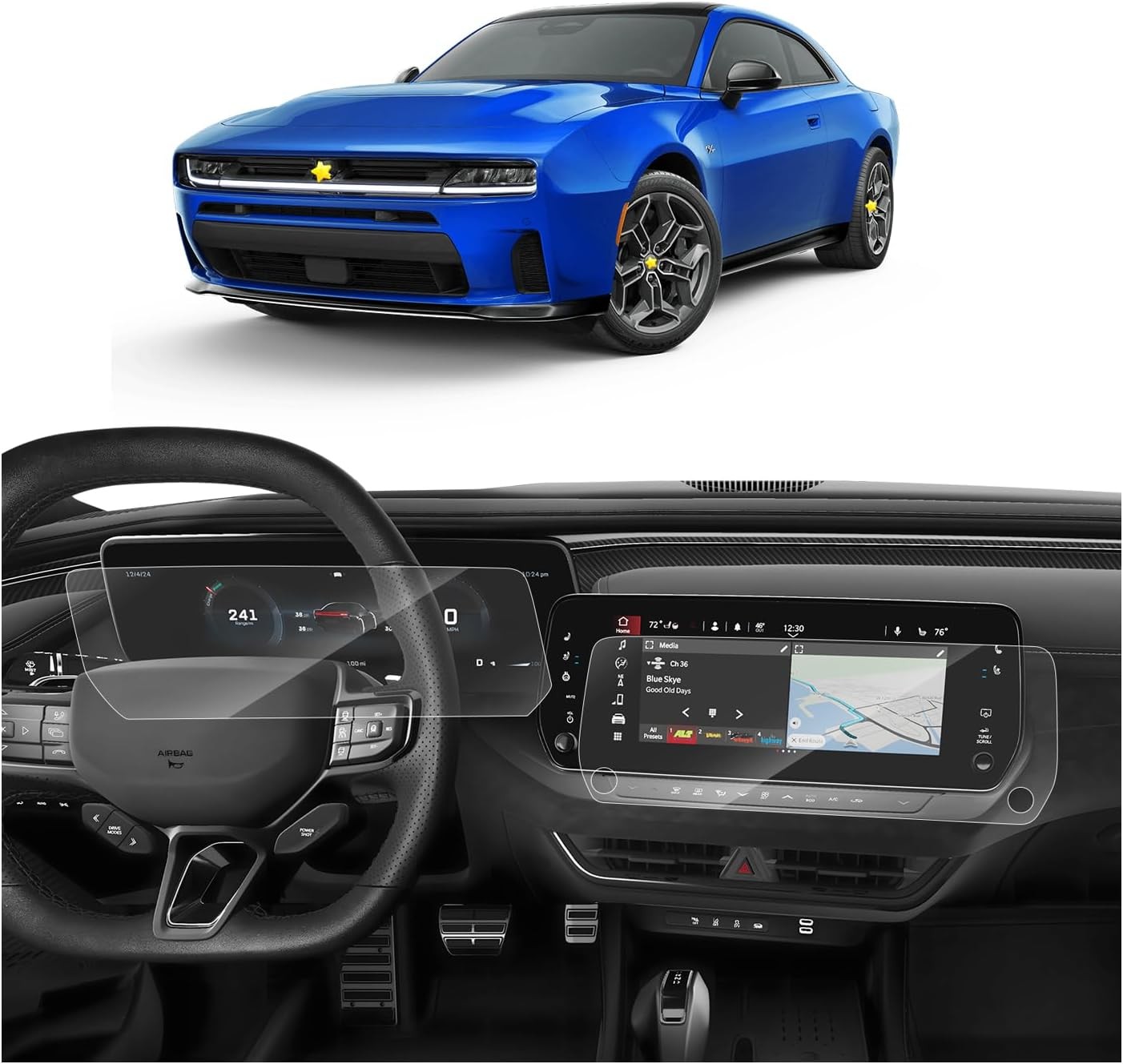 Car Screen Protector for 2024-2027 Dodge Charger Ultra HD 4PCS Car Screen Protector for 2024-2027 Dodge Charger Ultra HD 4PCS