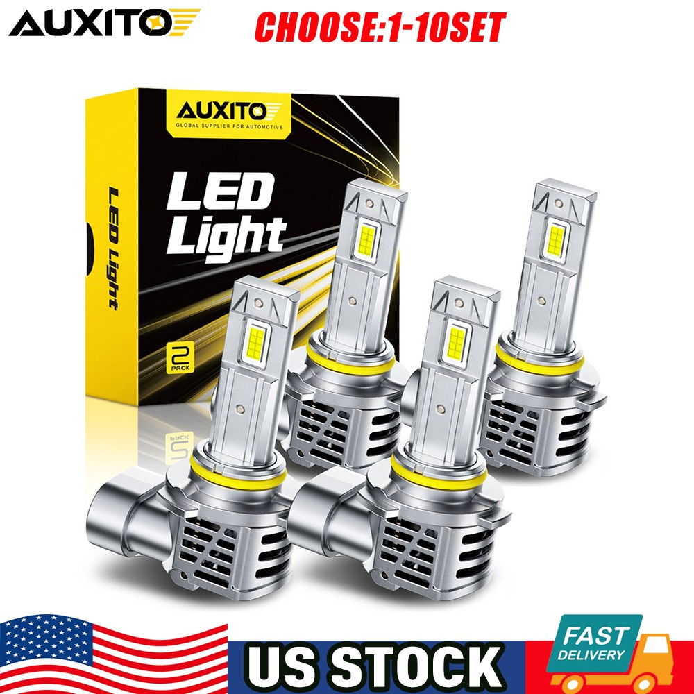 AUXITO 9005 + 9006 LED Headlight Kit Combo 4 Bulbs High Low Beam White 4-40X