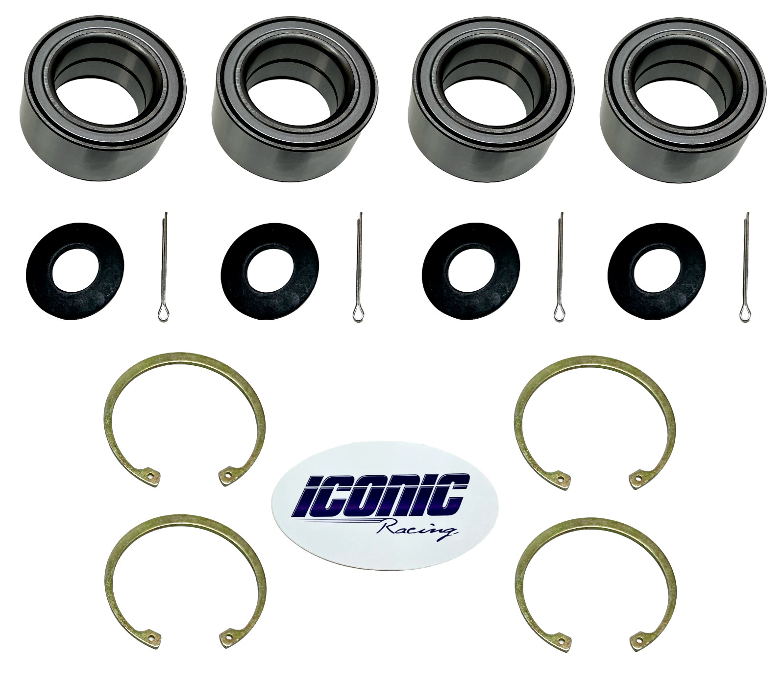 HD Both Front Rear Wheel Bearing Kits for Polaris RZR XP Turbo All Models S 4 S4