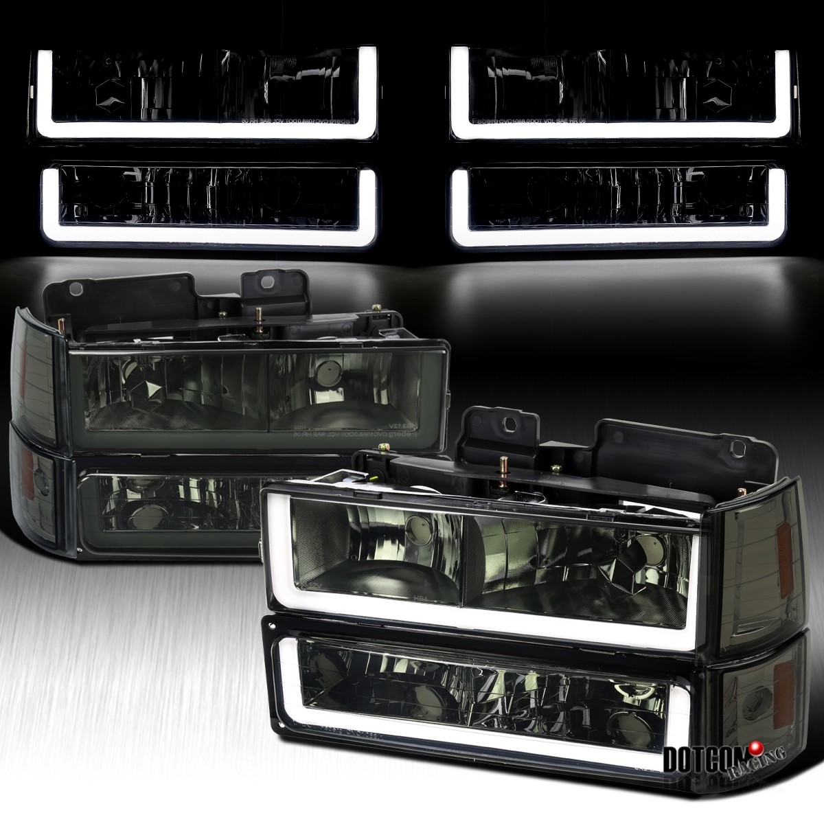 Smoke Fits 94-98 GMC C/K Suburban Sierra Yukon LED Tube Headlights+Corner Lamps Smoke Fits 94-98 GMC C/K Suburban Sierra Yukon LED Tube Headlights+Corner Lamps