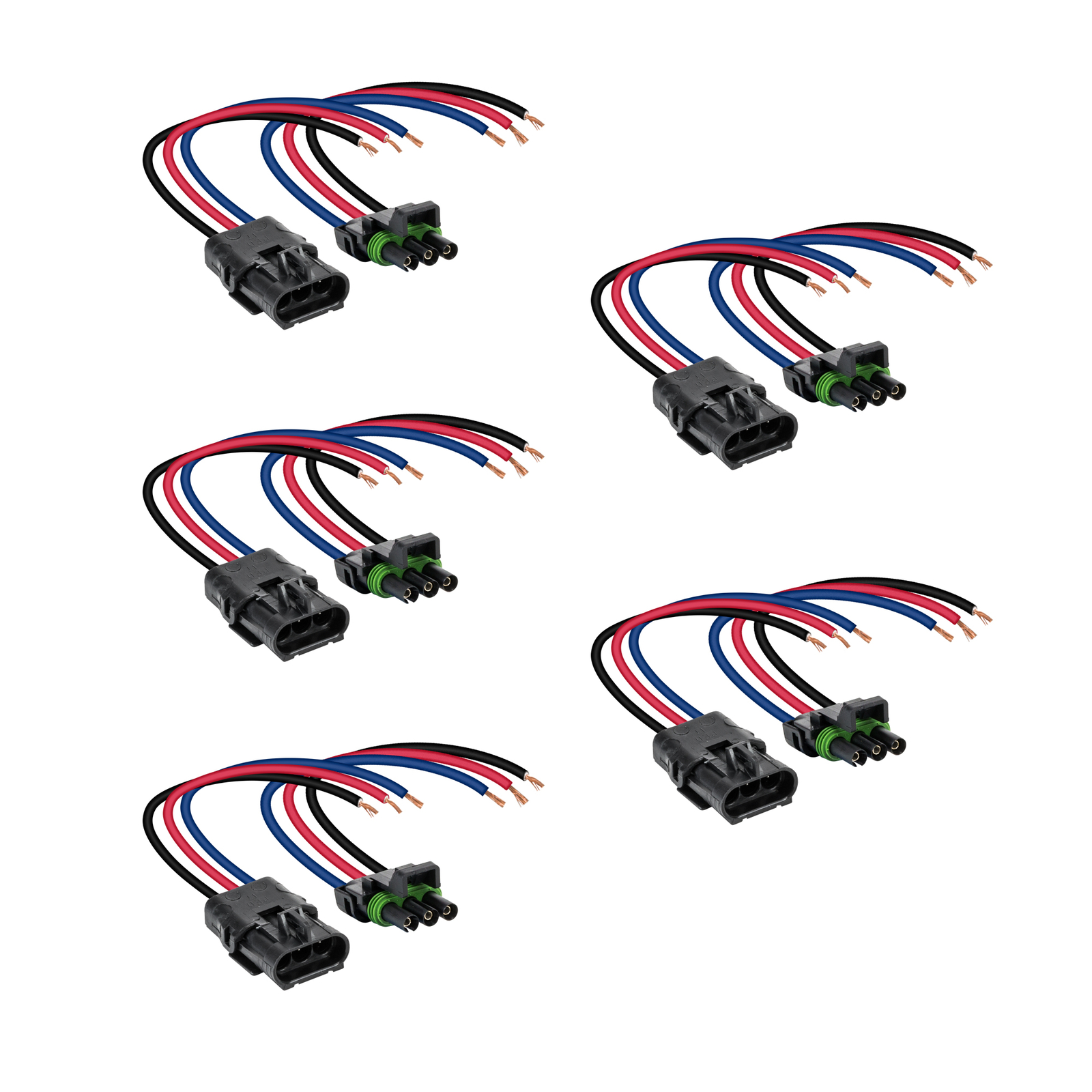 5pc OLS 3-Wire Weather Pack Connector Kit Assembled with 10\