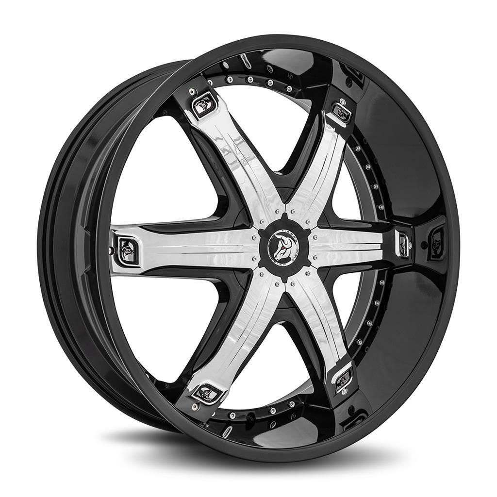 24 inch 24x10 Diablo Fury Black wheels rims 6x120 +35