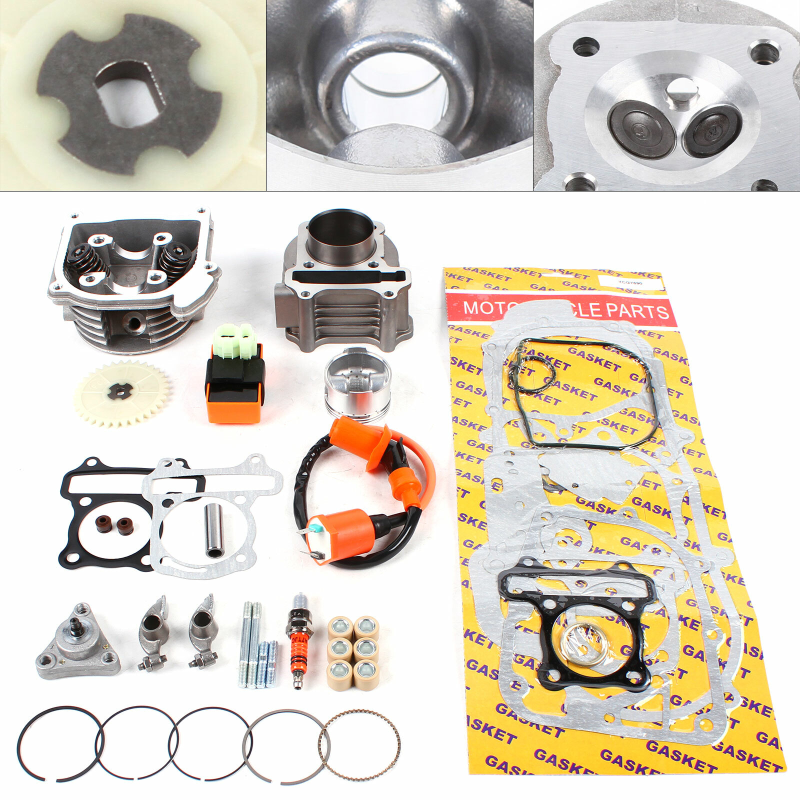 BEST GY6 50CC 100CC CYLINDER BIG BORE KIT BBK 50MM ID 1P39QMB 139QMB 64MM VALVES