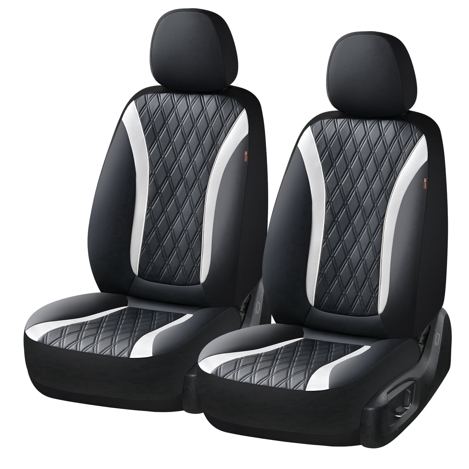 Coverado WM-57003 Car Seat Covers, Faux Leather with Carbon Fiber Accents and