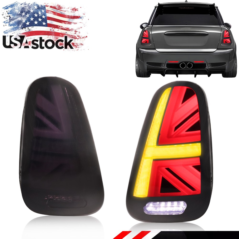 Smoke Tail Lights Union Jack For 2001-2006 Mini-Cooper S R50 R52 R53-W/Animation