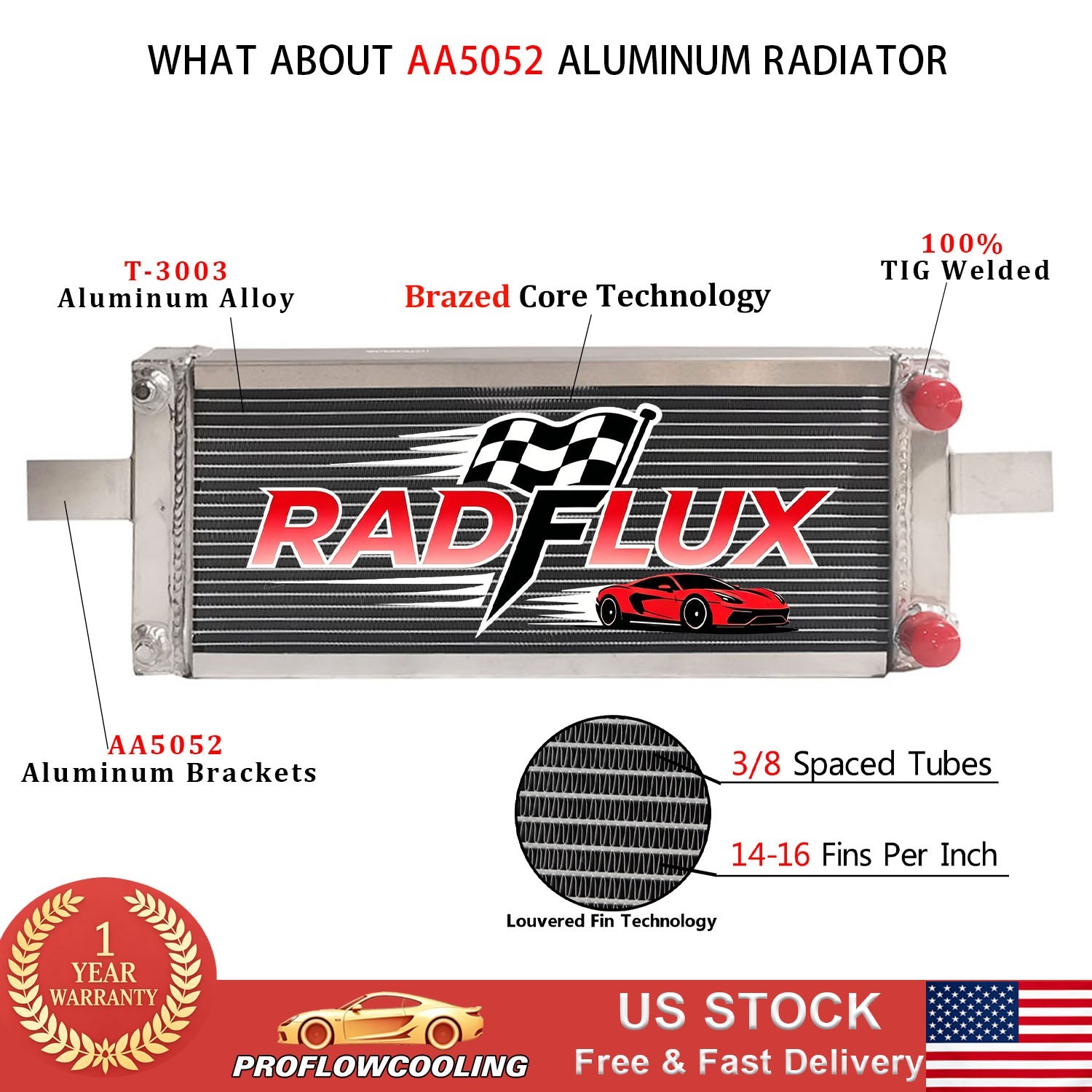 Universal Pocket Tucked All Aluminum Radiator For Honda Civic CRX 2Rows RH249525
