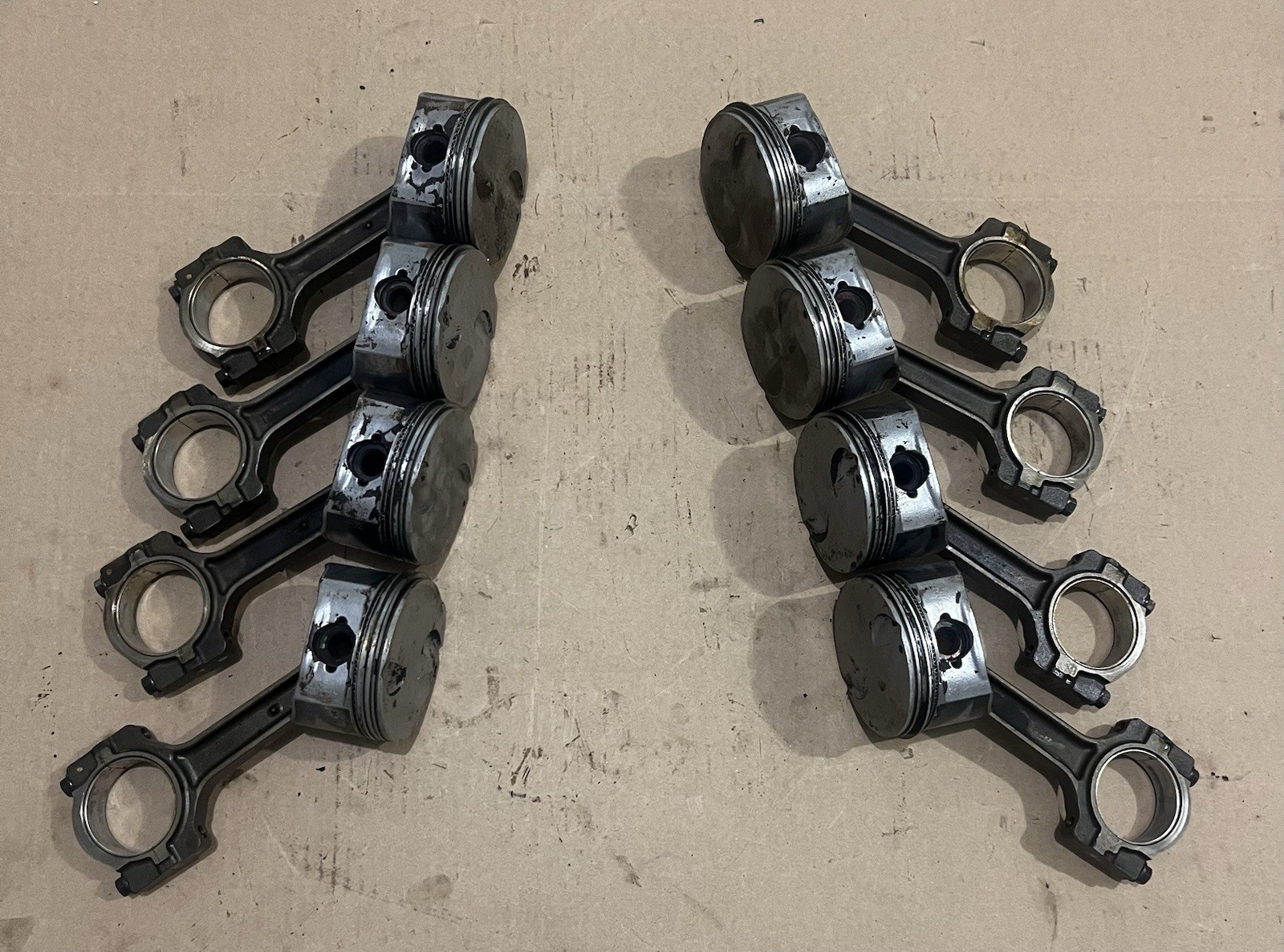 2008-2013 Chevy 5.3L Pistons and Connecting Rods. Complete Set Of 8. OEM Used