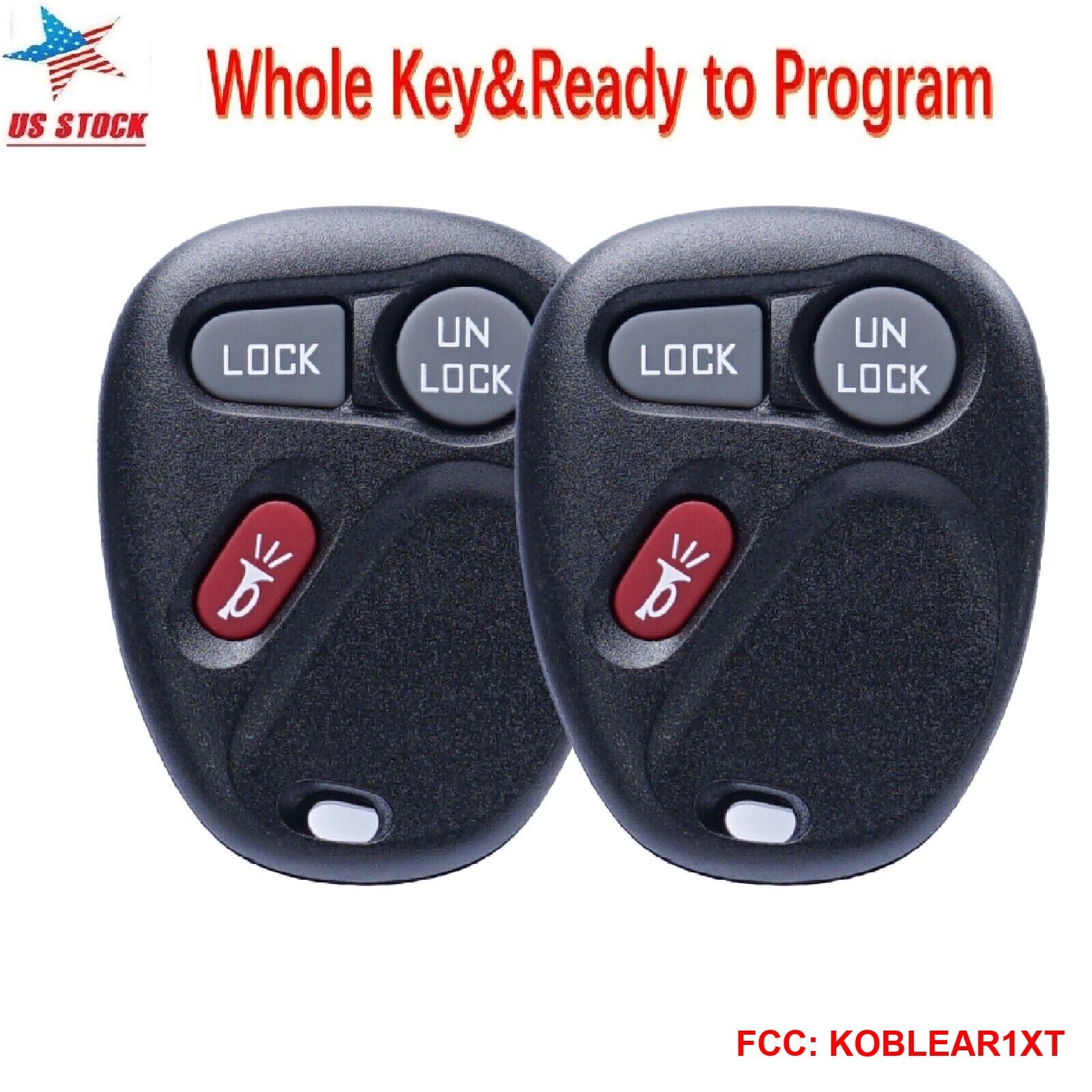 2 For 2001 2002 Chevy Suburban Silverado Tahoe 1500 2500 3500 Remote Car Key Fob
