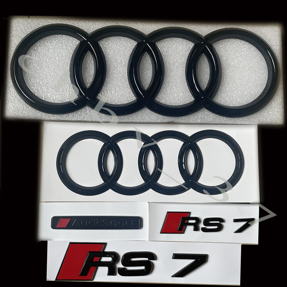 RS7 Gloss Black Badges Package For Audi RS7 S7 4K 2019-2022 Exclusive Pack RS7 Gloss Black Badges Package For Audi RS7 S7 4K 2019-2022 Exclusive Pack