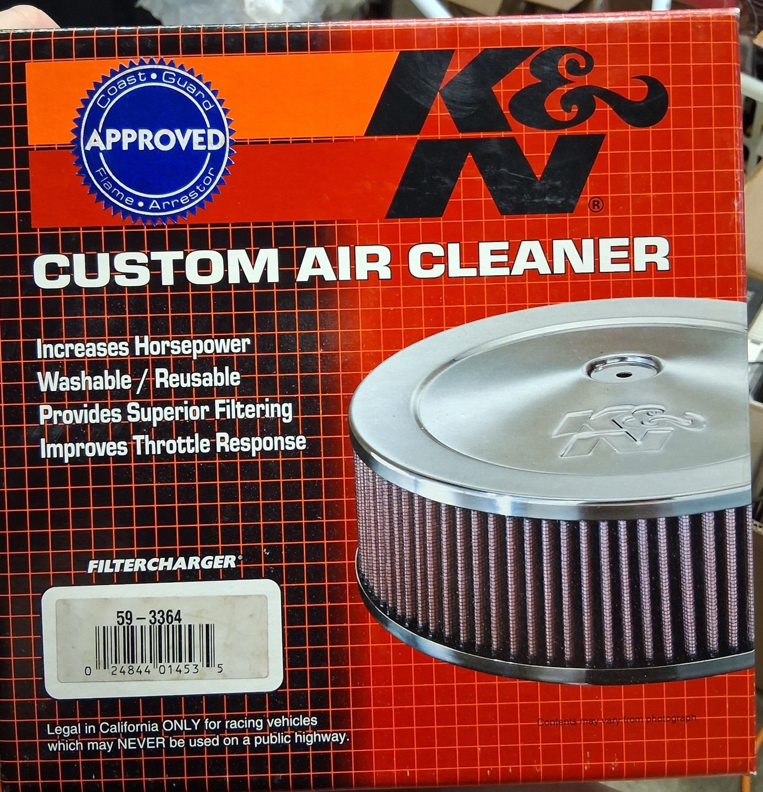 K&N Marine Air Filter 59-3364