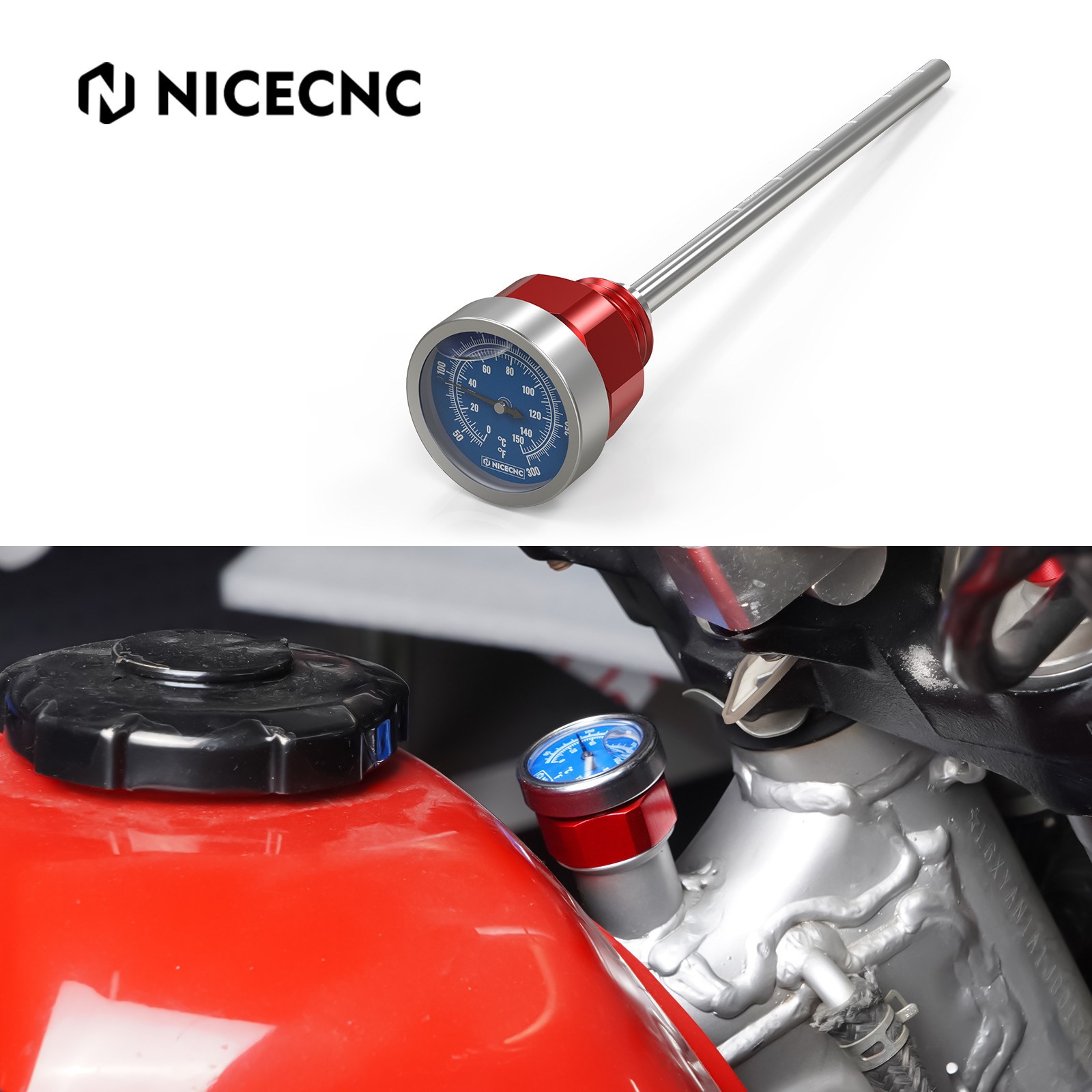 NICECNC Oil Temperature Thermometer Dipstick For Honda XR 650L XR650L 1993-2025