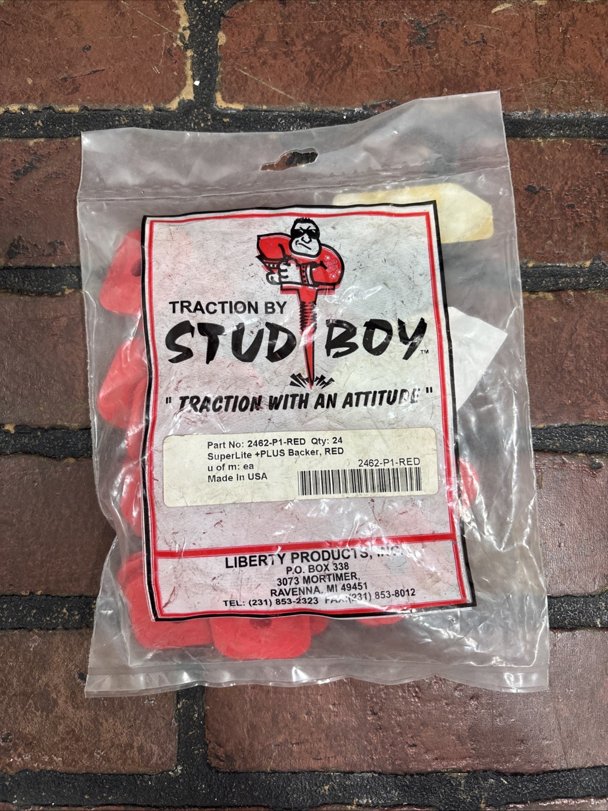 Stud Boy Red Super-Lite Plus Single Backers - 24 Pack