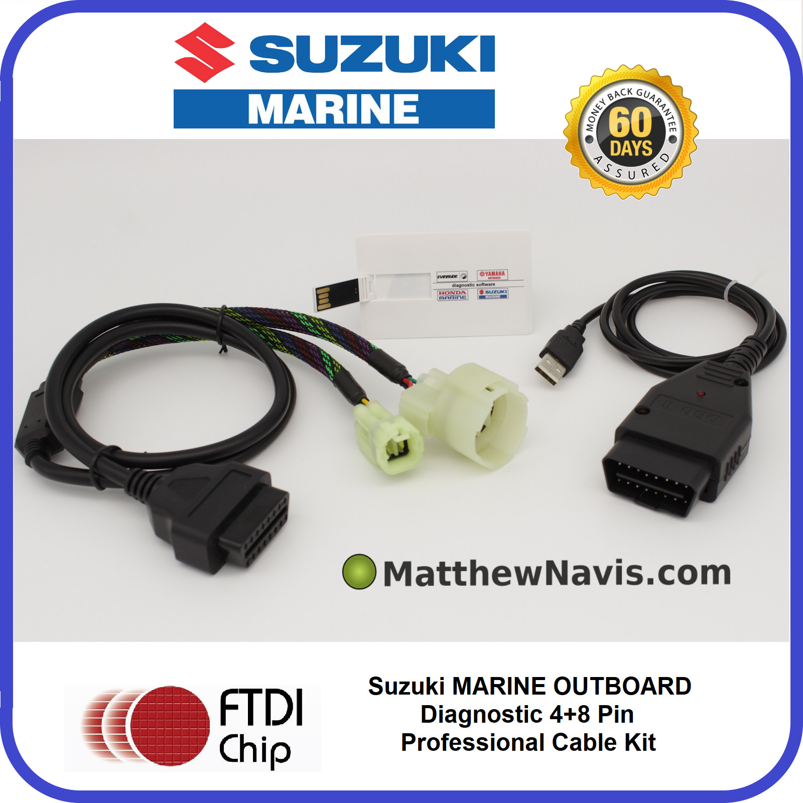 Diagnostic USB Cable Kit For Suzuki SDS 8.80 Outboard Boat Marine Latest version