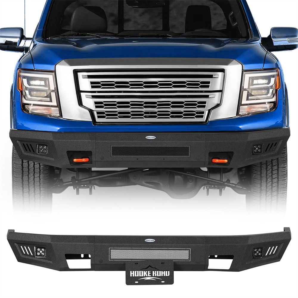 Full-Width Steel Front Bumper w/ Light fit 17-24 Nissan Titan Excluding Titan XD