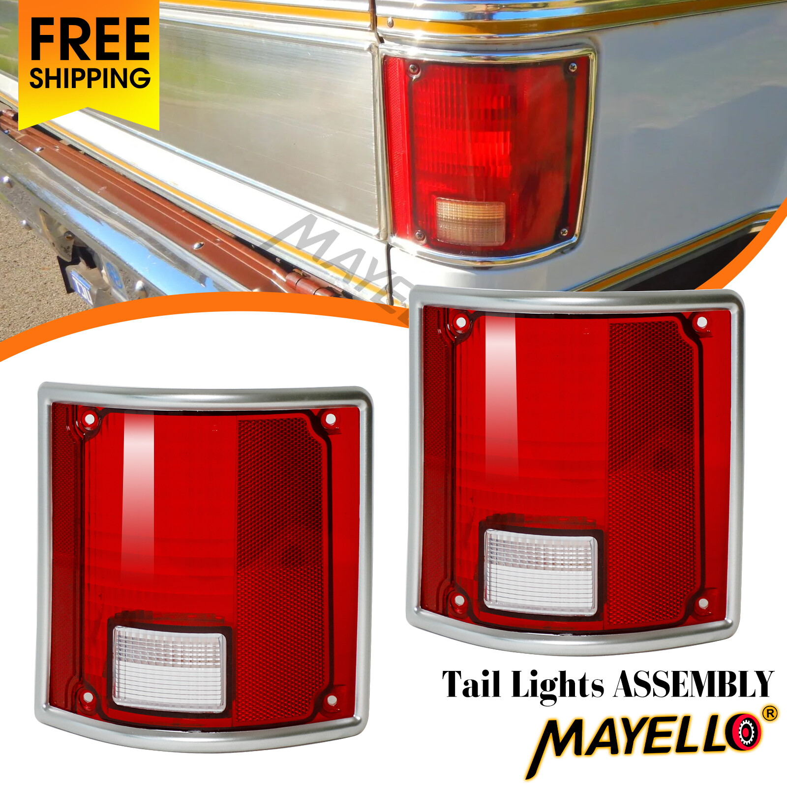 Pair Tail Light Lamp Lens Tail lights For 1973-1991 Chevy C10 C20 C30 K10 Blazer
