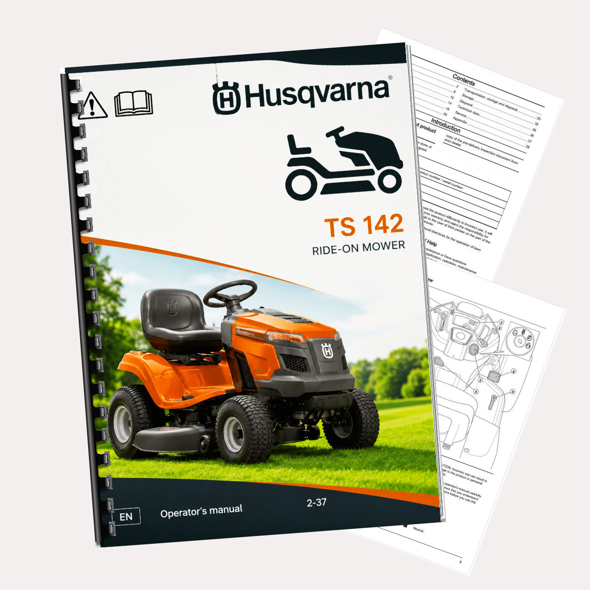 Husqvarna TS 142 Lawn Tractor Operator Owner Manual 40 Pages Printed 