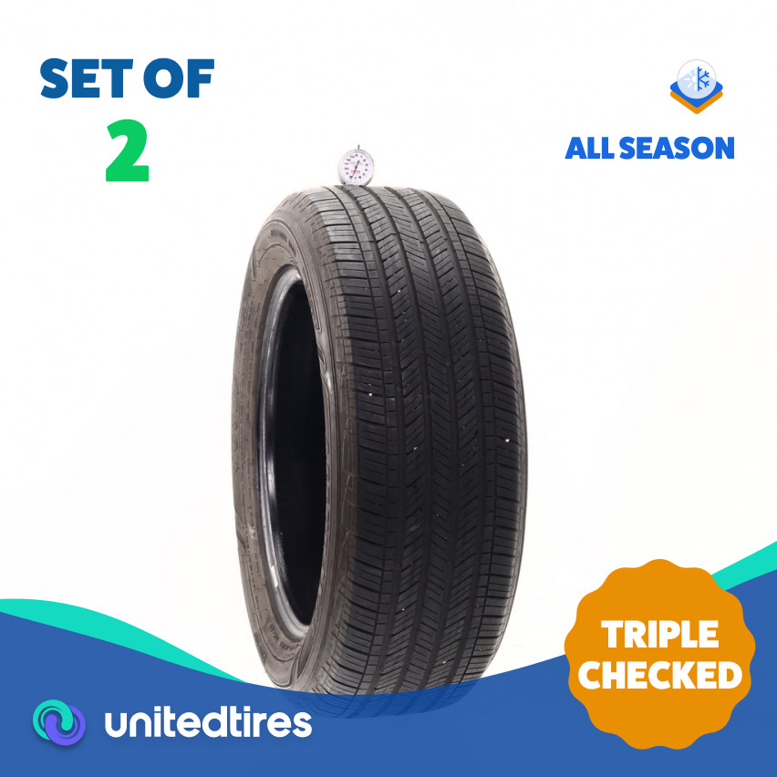 Set of (2) Used 235/55R18 Goodyear Assurance Finesse 100H - 7.5/32