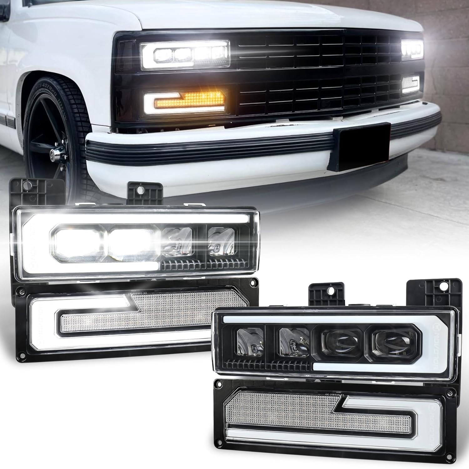 NEW MOVOTOR LED Headlight Assembly Compatible with 1988-1998 Chevy GMC NEW MOVOTOR LED Headlight Assembly Compatible with 1988-1998 Chevy GMC