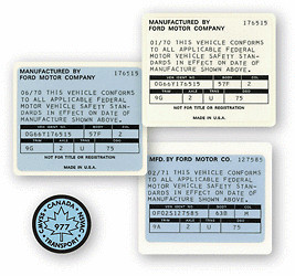 1970 Ford Mustang VIN Door Jamb ID Decal Sticker w/VIN & Date Printed Laminated 