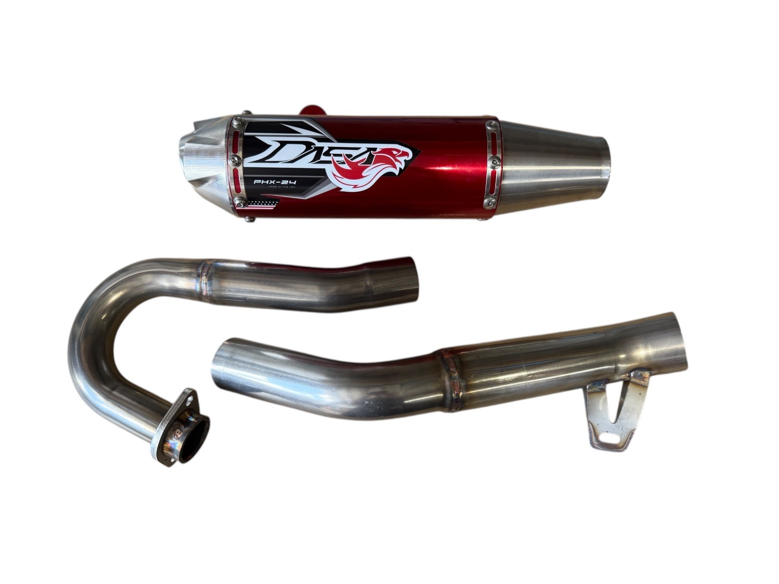 Dasa Exhaust Full System PHX-24 Ed. Honda TRX450 04-05 Red/Brush/White
