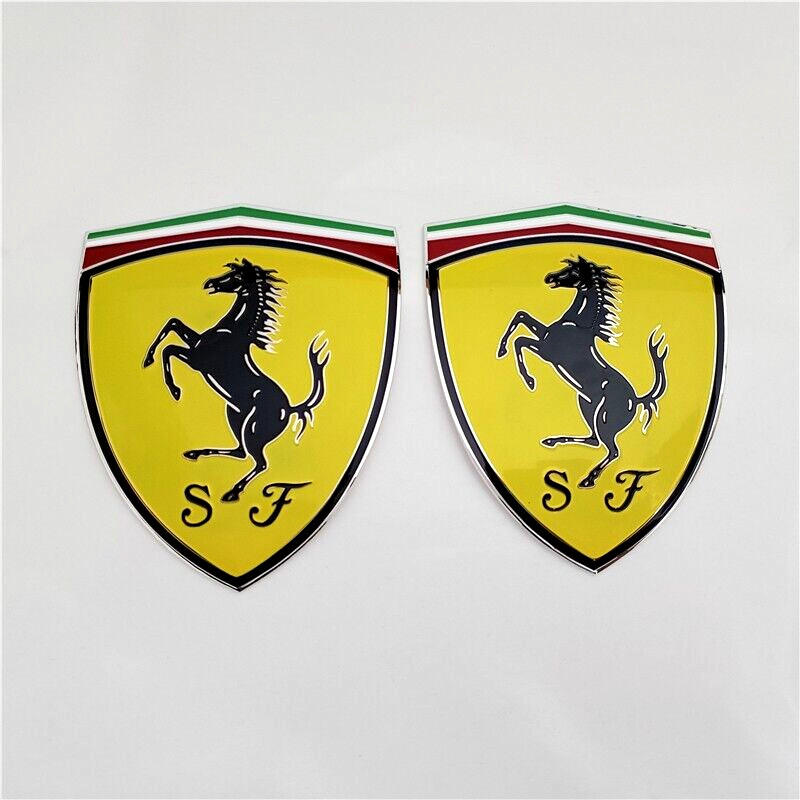 For Ferrari 360 365 430 458 488 612 California Fender Shield Badge Emblem Set