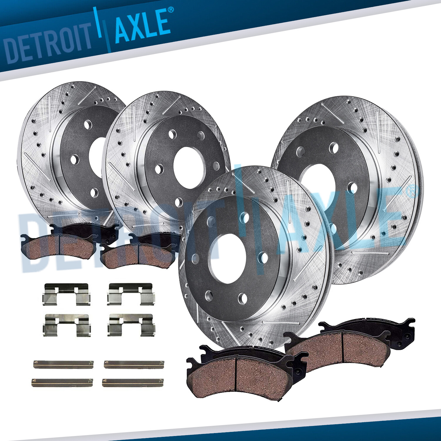 12.6\'\' Front Rear Drilled Disc Rotors Brake Pads for Nissan Armada Titan QX56