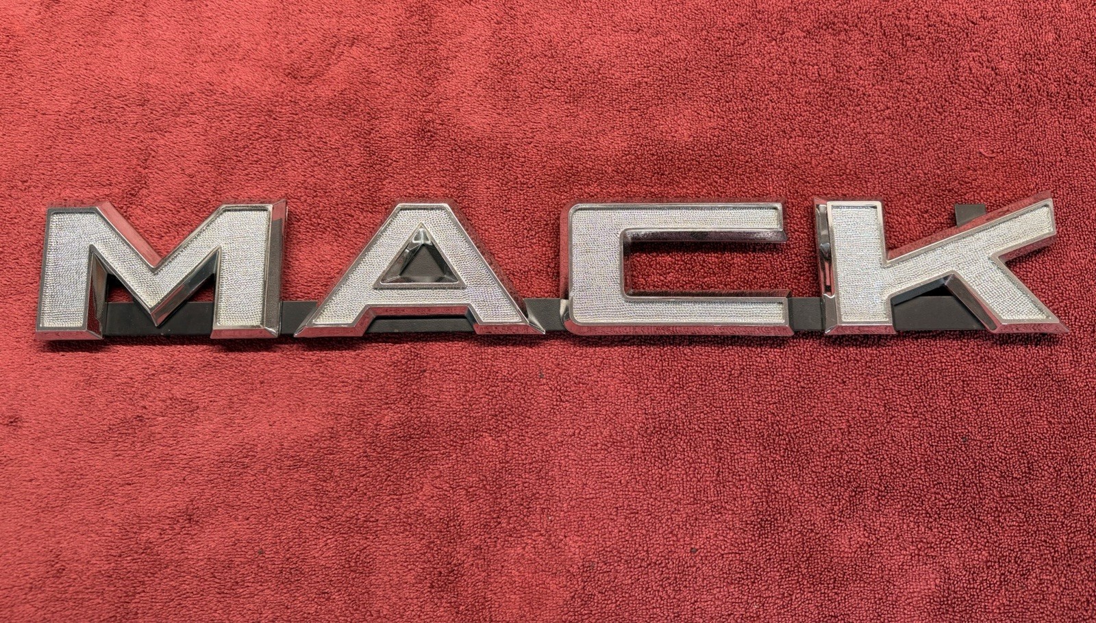 Vintage MACK Truck Front Grille Or Hood Block Letter Emblem Set , With Frame Vintage MACK Truck Front Grille Or Hood Block Letter Emblem Set , With Frame